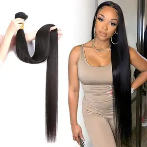 Cheveux vietnamiens non transformés de haute qualité 100% Extensions de cheveux humains couleur naturelle 1B Machine Double trame cheveux raides bruts