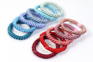 Coletero coreano colorido y grueso con purpurina, banda elástica para el cabello - Product Image 2