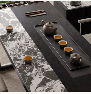 طاولة طعام متعددة الاستخدامات بتصميم صيني جديد مع مجموعة كراسي وسطح رخامي للمنزل أو المكتب أو صالة الشاي بتصميم بسيط - Product Image 3