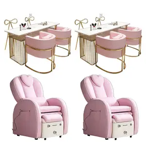 Ensemble de meubles de salon de manucure de beauté de luxe Table de manucure Chaise de pédicure et table de manucure pour spa