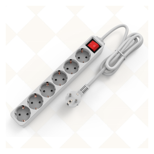 รองรับการผลิตแบบ OEM ปลั๊กพ่วง 6 ช่อง แบบ EU พร้อมระบบป้องกันไฟกระชาก - Product Image 2
