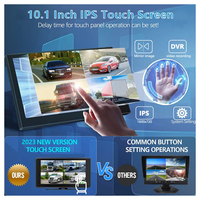 Système de moniteur de caméra de recul 10.1 pouces HD Vision nocturne AHD Écran tactile de vidéosurveillance de véhicule 1080P pour voitures/camping-cars/autobus/camions