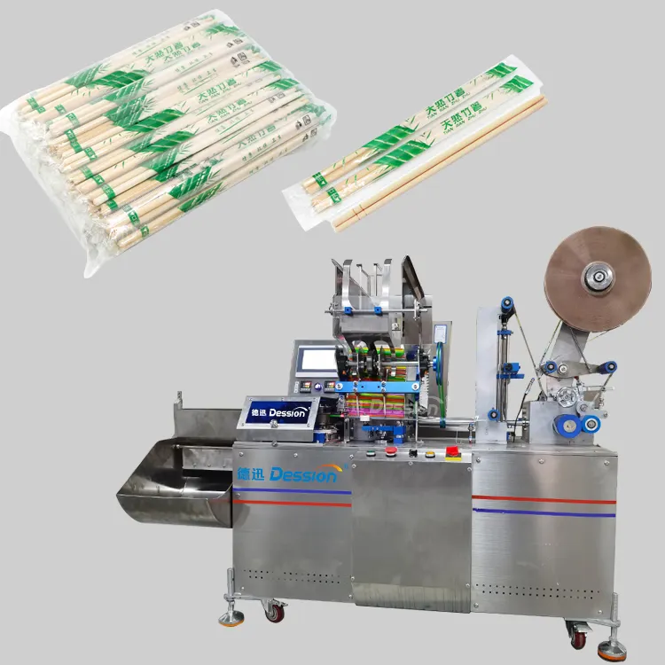 High Speed Chopstick Packing Machine Individual Bamboo Chopstick Paper Film Packing Machine Bulk Chopsticks Bag Wrapping Machine