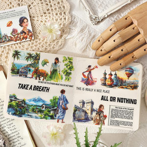 4 vellen/pak Wereldreizen Stickerset Waterdichte stickers Kinderstickers PET-materiaal voor handgemaakte dagboeken - Product Image 4