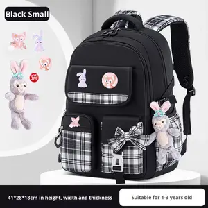 Sac à dos en nylon durable, respirant, imperméable, à grande capacité, avec protection dorsale et nœud papillon, pour filles du primaire et du <span class=keywords><strong>collège</strong></span>, courbé - Product Image 6