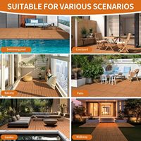 Baldosas Cuadradas Encajables de Madera de Acacia Natural de Alta Calidad para Terraza Exterior, 30x30cm, Sistema de Clic Fácil, Resistentes a la Humedad, Modernas