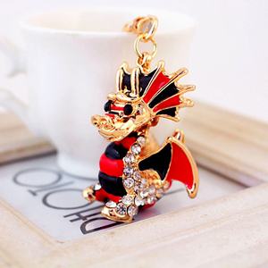 Llavero Creativo Personalizado con Dragón de Dibujos Animados en 3D, Llavero con Colgante de Dragón Chino de la Suerte con Diamantes, Accesorios de Decoración - Product Image 3