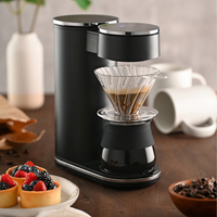 Cafetera Eléctrica Automática con Controles Digitales, Cafetera de Goteo con Filtro de Cono de Plástico para Uso Doméstico