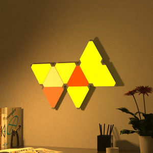 Banqcn Décoration de jeu pour maison intelligente, éclairage d'ambiance mural Rgb, lumières LED triangulaires, alimentation USB, commande par application et par la voix, éclairage nocturne - Product Image 4