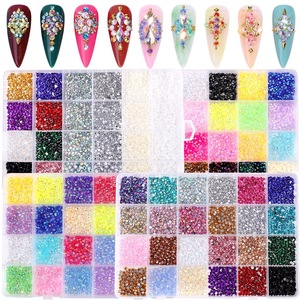 24 Grilles de Breloques Mixtes pour Ongles, 3500 Pièces, Perles en Résine à Dos Plat, Strass Néon Multicolores pour Décoration d'Ongles - Product Image 2