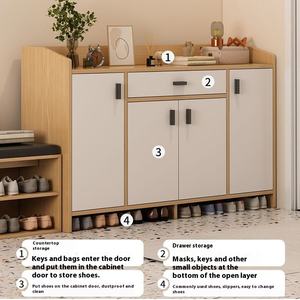 Meuble à chaussures multifonctionnel avec miroir et tabouret de rangement <span class=keywords><strong>pour</strong></span> entrée de maison, style chinois moderne - Product Image 3