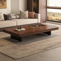 Ensemble de tables basses rectangulaires en bois, style minimaliste moderne, meubles de salon pour la maison, design italien vintage avec tiroirs, dernier modèle.