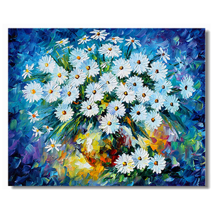 Pintura de pared de arte clásico margaritas y jarrón azul pintura al óleo DIY <span class=keywords><strong>por</strong></span> números <span class=keywords><strong>para</strong></span> pintura de decoración de sala de estar - Product Image 2