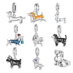 Custom Animal 925 Silver 3d Bulk Crafting Accessories <strong>Charm</strong> Keychain Diy Bracelet Cute Enamel Jewellery <strong>Dog</strong> Fine Pendants <strong>Charms</strong> - Product Image 1