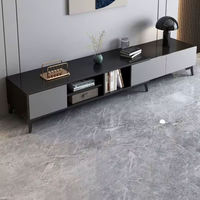 Meuble TV et Table Basse en Bois Durable, Style Minimaliste Moderne, Luxe Léger, Écologique et Gain de Place, Idéal pour Salon et Hôtel