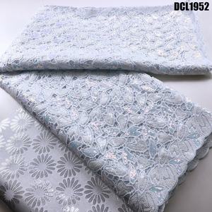 Nuovo Tessuto in Pizzo Guipure Idrosolubile con Ricami e Paillettes <span class=keywords><strong>per</strong></span> <span class=keywords><strong>Abiti</strong></span> <span class=keywords><strong>da</strong></span> <span class=keywords><strong>Sposa</strong></span> e Abbigliamento Femminile, Tessuto Ghana - Product Image 2