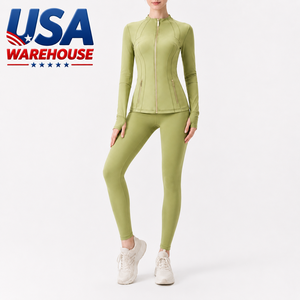 Stocks entrepôt USA – Leggings de yoga taille haute pour femme, longueur intégrale, sans couture, extensibles, avec fermeture éclair, couleur unie, vêtements de sport - Product Image 6
