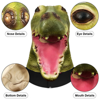 Masque de crocodile en latex personnalisé, accessoire de costume amusant et mignon pour fête d'Halloween, cosplay, jouet