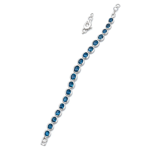 Pulsera de Apatita Azul en Plata 925 con Baño de Rodio - Un Cuento Luminoso de Armonía Interior - Product Image 2