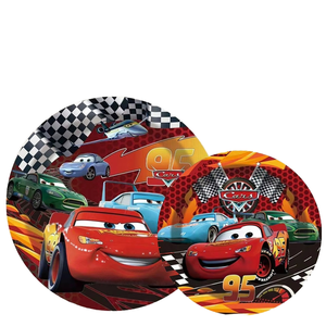 Set di Articoli per Feste di Compleanno a Tema Auto Uniche Include Piatti di Carta per Dolci - Confezione da 32 e 1 Foglio di Adesivi con Dinosauri - Product Image 1