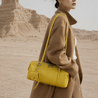 Bolso de Mano de Cuero para Mujer, Directo de Fábrica, Color Marrón, con Solapa y Asa, Logotipo Personalizado, MOQ Bajo, Servicio de Proveedor OEM/ODM