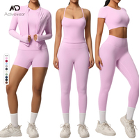 Super Zachte Sexy Girl 'S Gym Workout Fitness Sets Scrunch Butt Shorts Leggings Yoga Sets Sportkleding Gym Set Voor Vrouwen
