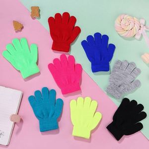 Gants chauds tricotés extensibles à doigts complets pour enfants, mitaines d'hiver pour petits garçons et filles, fournitures quotidiennes - Product Image 3