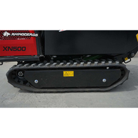 Mini-dumper sur chenilles, petit chargeur sur chenilles, camion benne à moteur essence, haute efficacité, transporteur compact pour la construction et l'aménagement paysager