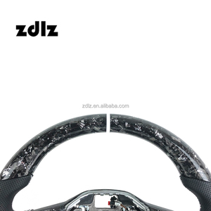 Volant personnalisé en cuir perforé noir, fibre de carbone forgée argentée pour Volkswagen <span class=keywords><strong>Golf</strong></span> 8 Mk8 Mk7.5 GTI <span class=keywords><strong>GTR</strong></span> - Product Image 2