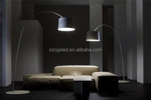 Hiện đại cong uốn cong cực ánh sáng sắt sợi ARC Đèn sàn Đen Trắng Đỏ Vàng bóng râm E27 - Product Image 5