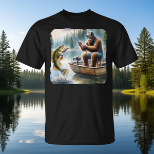 Camiseta de pescador Bigfoot Fishing Sasquatch Summer Bass Fisherman - Product Image 3