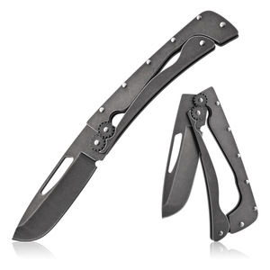 Couteau pliant en acier à haute teneur en carbone, lame en acier inoxydable à pointe tombante, couteau de poche à bouton de pouce, qualité industrielle, pour extérieur et EDC - Product Image 4