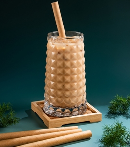 Pailles en papier jetables personnalisées en pâte de bois biodégradable pour boissons Bubble Tea, design minimaliste, longueur 194 mm - Product Image 5