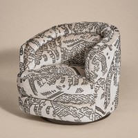 Fauteuil de canapé simple personnalisable Fauteuil pivotant convertible à imprimé vintage pour le salon Rembourrage du dos pour villas