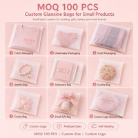Vente en gros mini sac semi-jetable transparent biodégradable auto-scellé en papier ciré cristal enveloppe gaufrée pour aliments recyclables