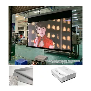 XY ekran ALR 80-170 inç motorlu projeksiyon perdesi anti ışık projeksiyon ekranı UST projektör Xiaomi 4K Wemax