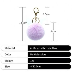 Promotion : Petit porte-clés pompon en peluche douce et moelleuse, motif lapin anime, pour entreprises - Product Image 2