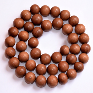 Riddhi Siddhi Sandalwood Prayer Mala Loose Beads Eco Friendly Wholesale 10mm Natural Dark Golden Brown From Rajasthan - Product Image 1