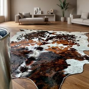 Alfombras de cuero de vaca tricolor de Brasil - Calidad de alta gama - Producto natural - Ubicación de las alfombras de cuero de vaca de la más alta calidad - Product Image 1