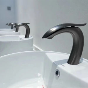 Grifo mezclador de agua fría y caliente, lavabo de una sola sujeción, cuerpo de latón negro mate - Product Image 5
