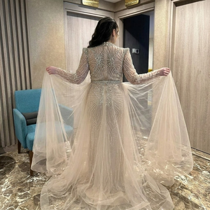 Serene Hill LA73203A Abiti da Sera a Sirena con Collo Alto e Maniche Lunghe, Eleganti Vestiti da Cerimonia con Perline e Sopragonna in <span class=keywords><strong>Tulle</strong></span> - Product Image 6