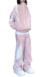 אימונית ניילון זולה מגפי רטרו רגילים מטען בד חום מותאם אישית יוקרה לשני המינים קיץ 2 חלקים וינטג' 90 סט ג'וגרים פסים - Product Image 3