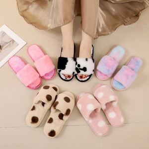 Tendance Mode 2022 Sandales Plates Confortables en Peluche à Bout Ouvert, Chaussons Chauds pour <span class=keywords><strong>Femme</strong></span>, Intérieur et Extérieur, Idéales pour la Plage - Product Image 1