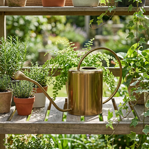 Arrosoir en métal doré antique décoratif en laiton AK pour décoration de jardin utilisation de jardin plantation extérieure - Product Image 1