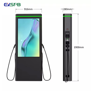 Sàn gắn súng kép EV sạc loại 2 Trạm Sạc xe điện với quảng cáo xe EV Trạm Sạc cho công cộng - Product Image 1