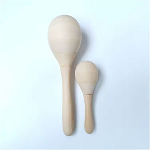 Penjualan laris X-WM01 mainan palu pasir kocokan instrumen musik balita grosir Maraca kayu polos bayi - Product Image 4