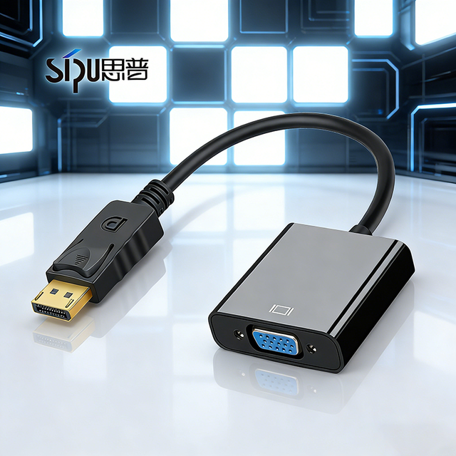 DP to VGA Adapter with Metal Housing Active 1080p Converter for MacBook Windows Laptop to VGA Projector
