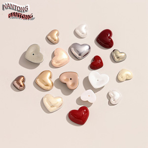 Pegatinas de resina en forma de corazón de Nantong, brillantes, 2D, accesorios de joyería DIY para decoración de cabello, teléfono y uñas. - Product Image 4