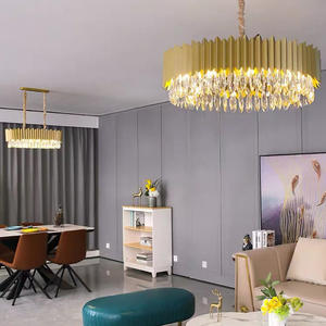 Suspension en cristal d'intérieur K9 pour salon, salle à manger, lustre en cristal doré, éclairage de luxe - Product Image 5