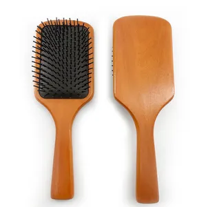 Hot Sale Wooden Hair Brush Scalp Massage Stimulate Blood Flow Natural Wooden Paddle Comb